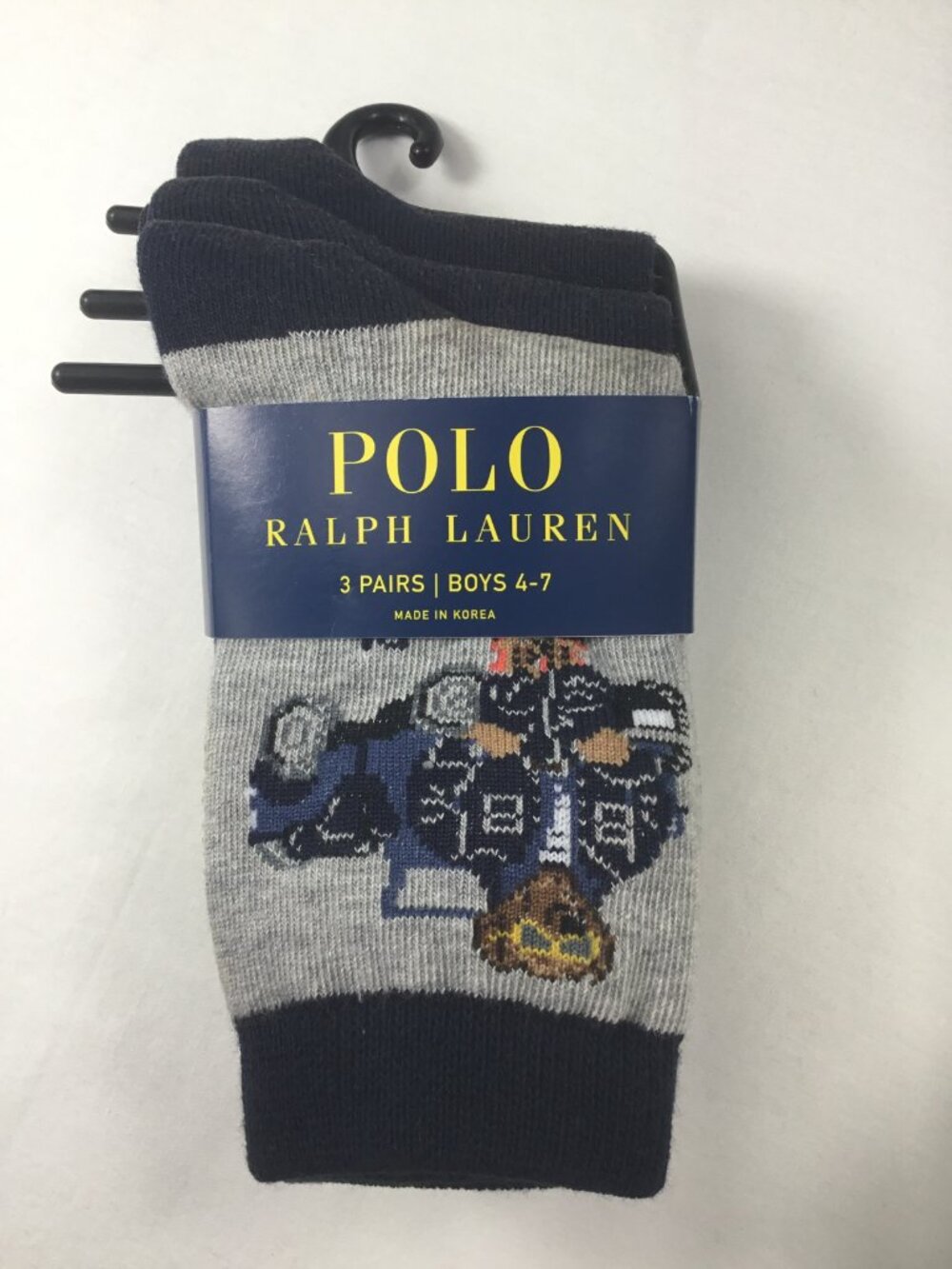 Polo Ralph Lauren Bear Crew Sock 3-Pack Toodler Boys 4-7